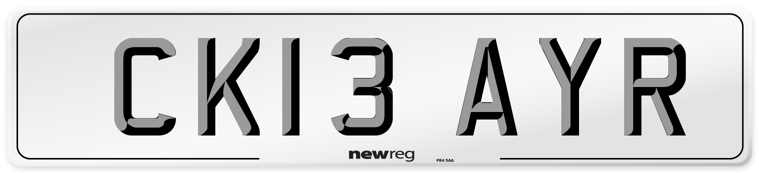 CK13 AYR Number Plate from New Reg
